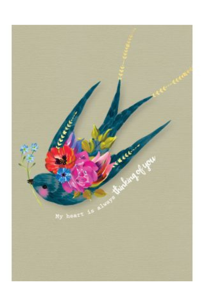 Shop Thinking Of You Bird Greeting & Gift Card - Origen Imports - Origen Imports