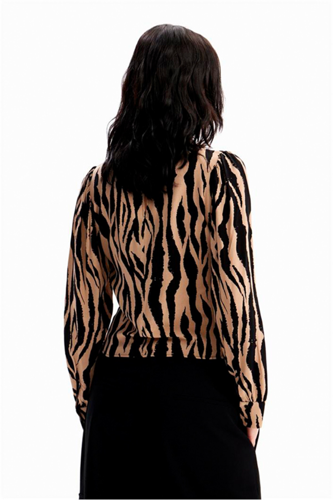 Shop Zebra Rouched Blouse By Desigual - Origen Imports
