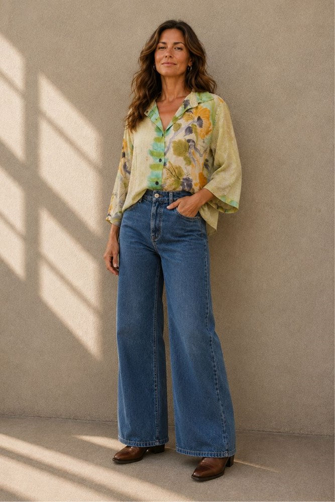 Tilly Cropped Vintage Silk Shirt