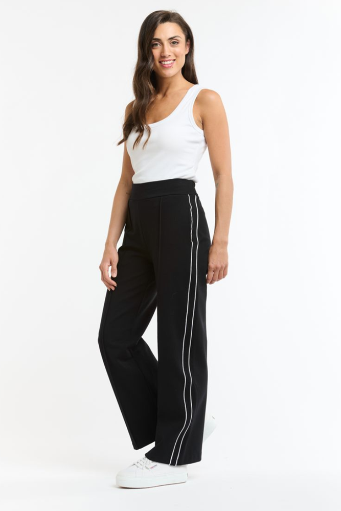 Shop Trim Black Track Pants By Italian Star - Origen Imports