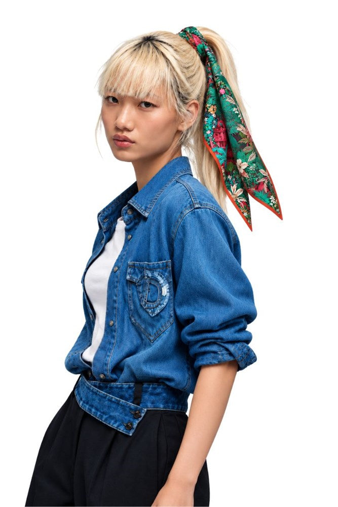 Tropical Farden Silk Square Scarf