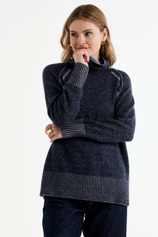 Shop Two Toned Roll Neck Knit  LD & Co - Origen Imports