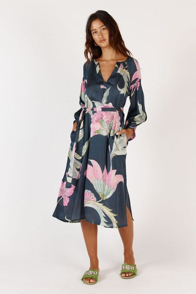 Shop Ubud Maxi Navy Dress By Rubyyaya (Pre-Order) - Origen Imports