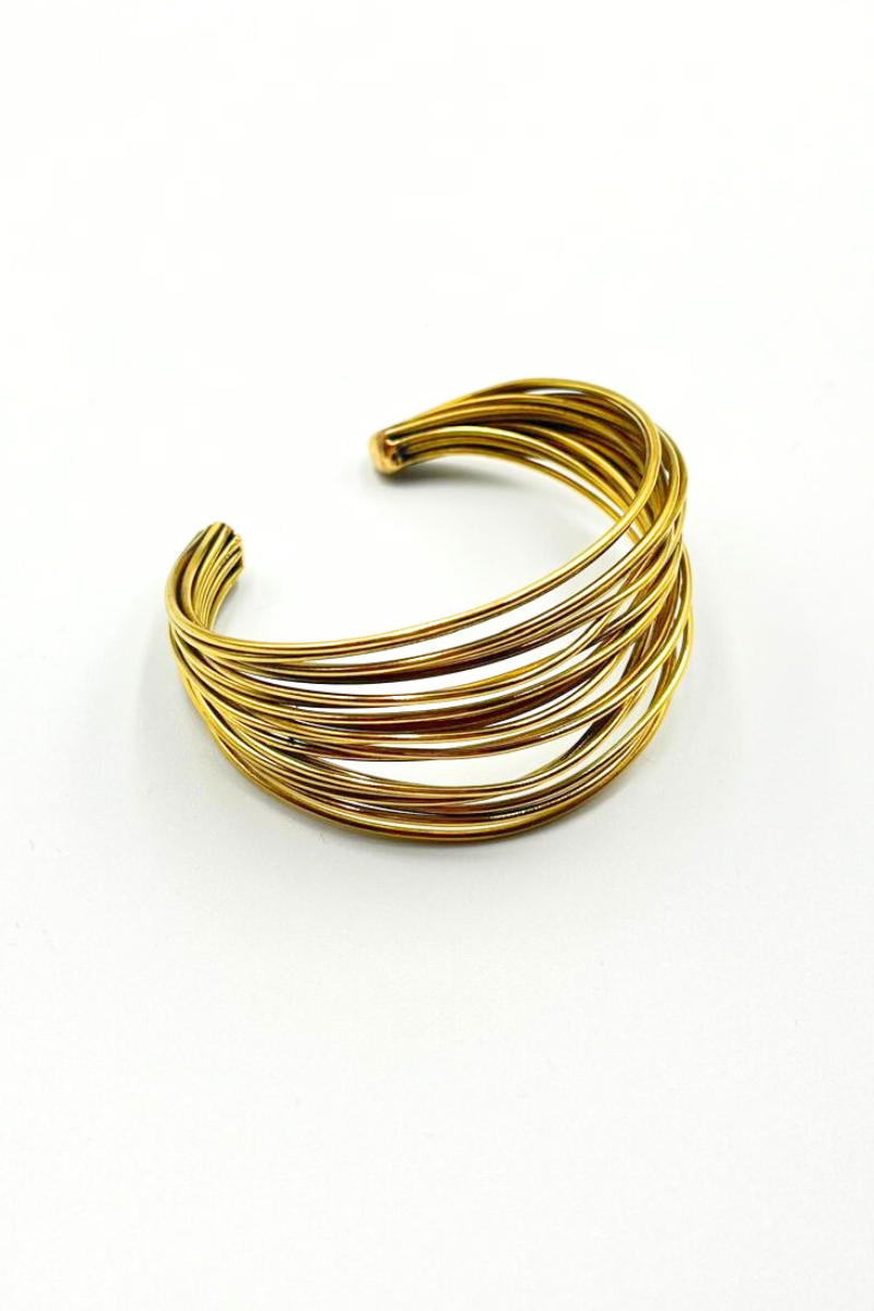 Shop Luna Gold Hammered Cuff Bracelet By Origen Imports - Origen Imports
