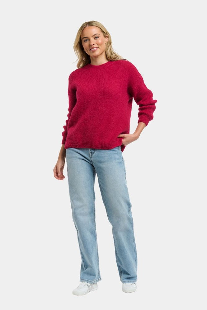 Jumper with Side Split - Cherry