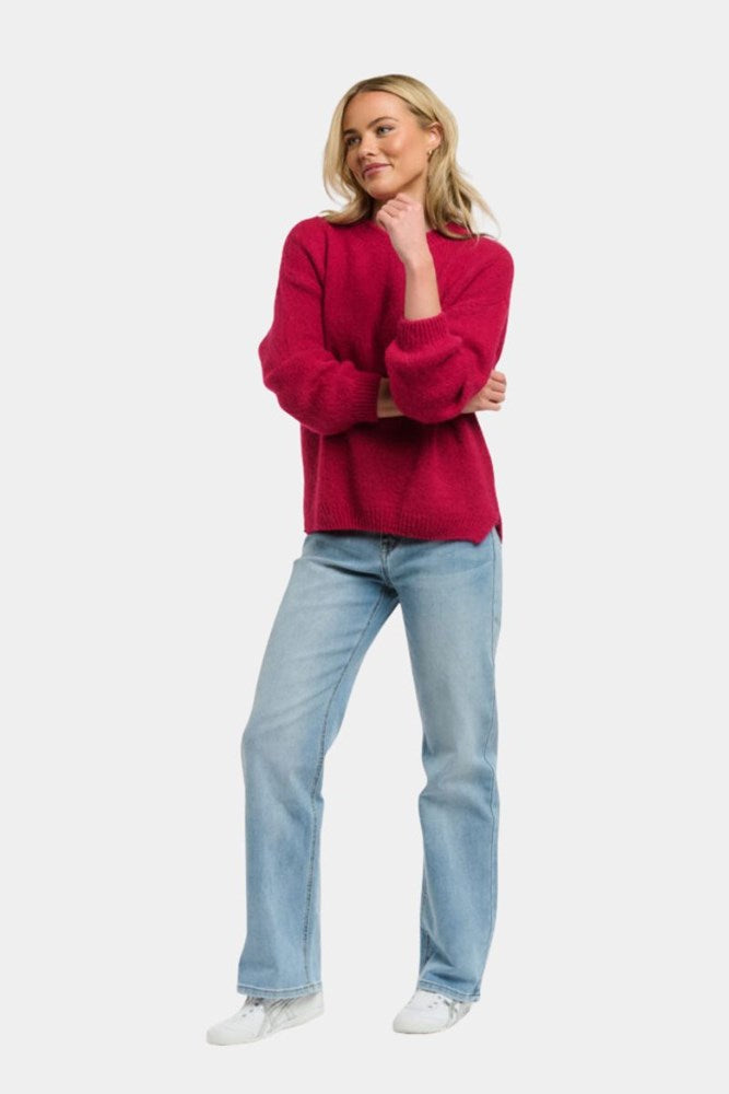 Jumper with Side Split - Cherry