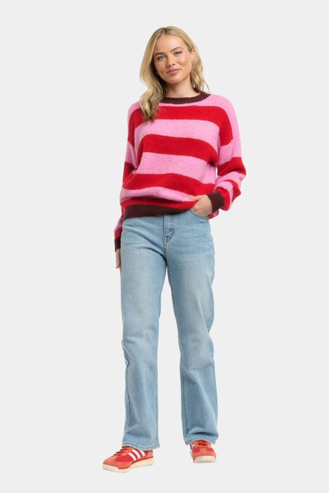 Striped Jumper - Red/Pink/Burgandy
