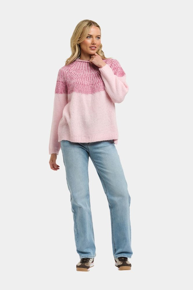 Pink Yoke Lurex Jumper by Urban Luxury