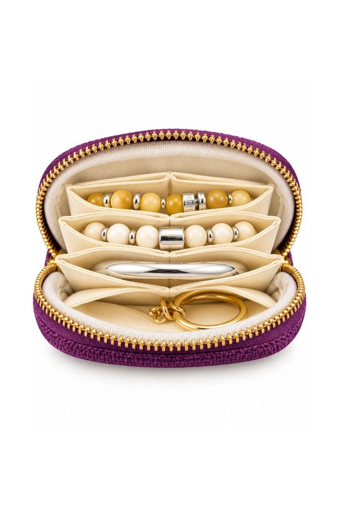 Velvet jewellery travel case