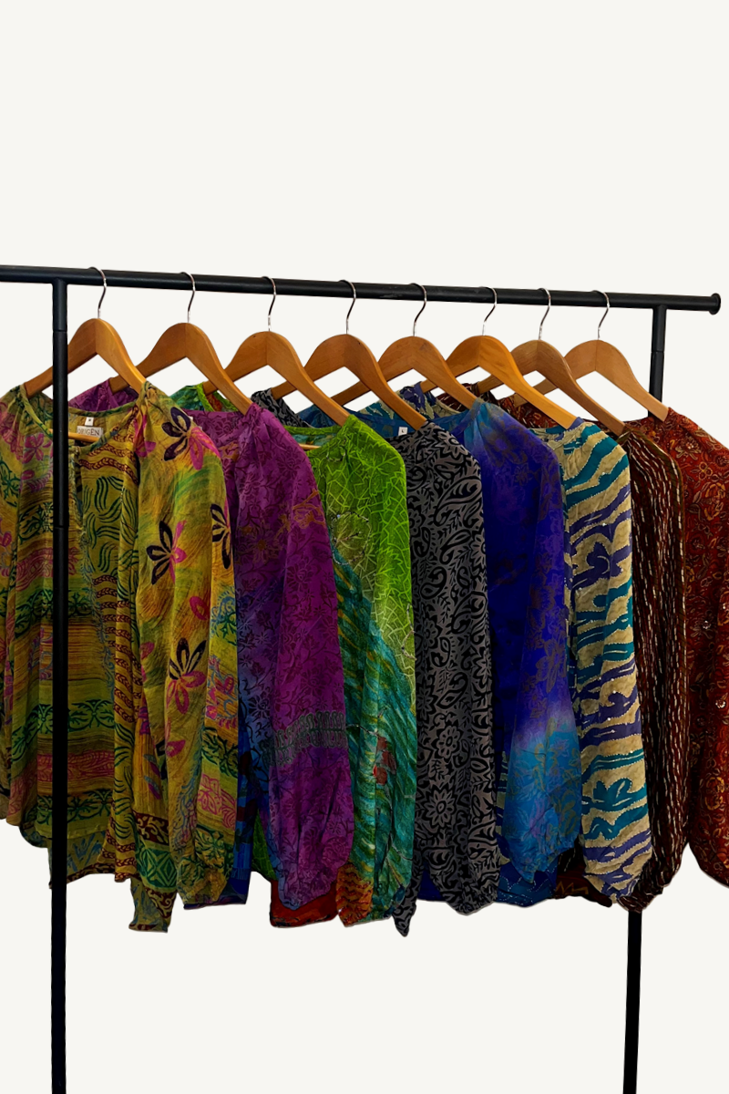 Shop Vintage Silk Peasant Blouse By Origen - Origen Imports