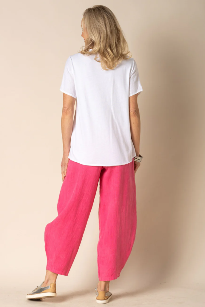 Shop White Belinda Linen Top by Imagine Fashion - Origen Imports