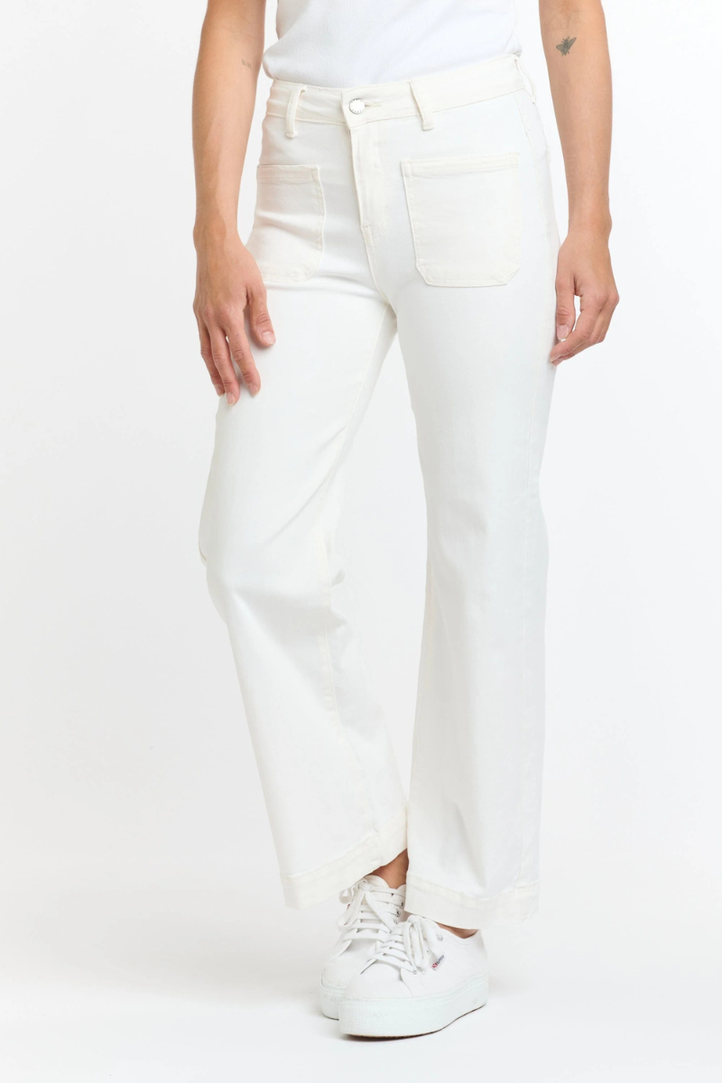 Shop White Bobbi Jeans 7/8 by Italian Star - Origen Imports