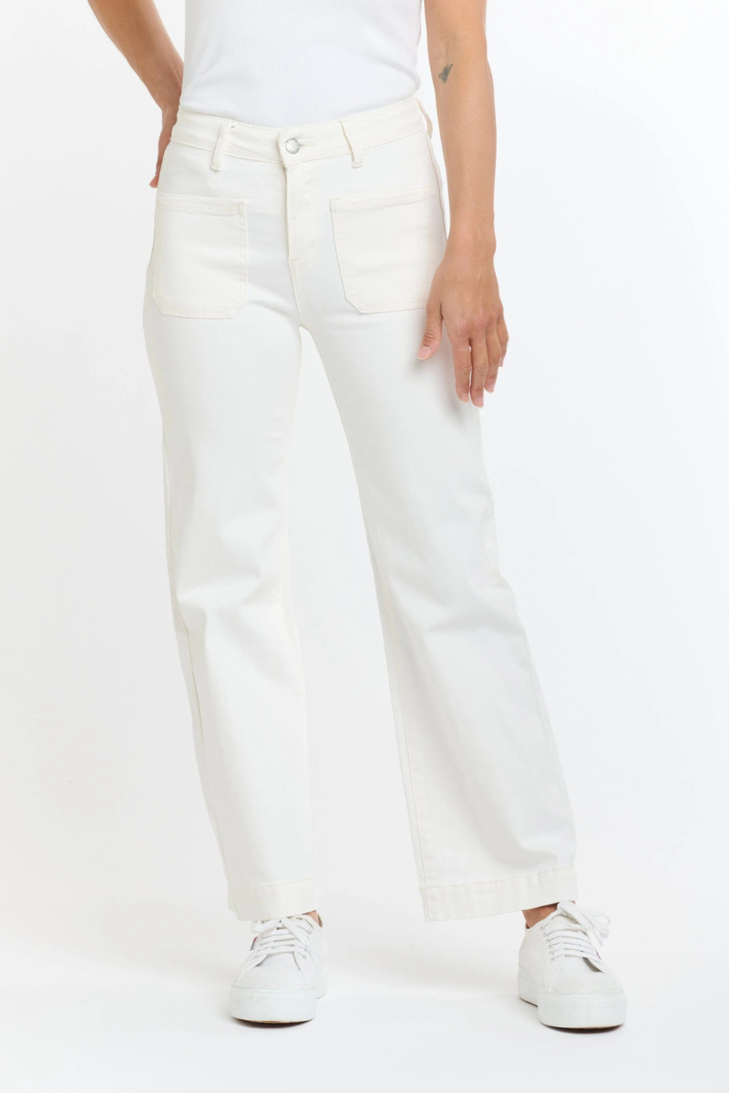 Shop White Bobbi Jeans 7/8 by Italian Star - Origen Imports