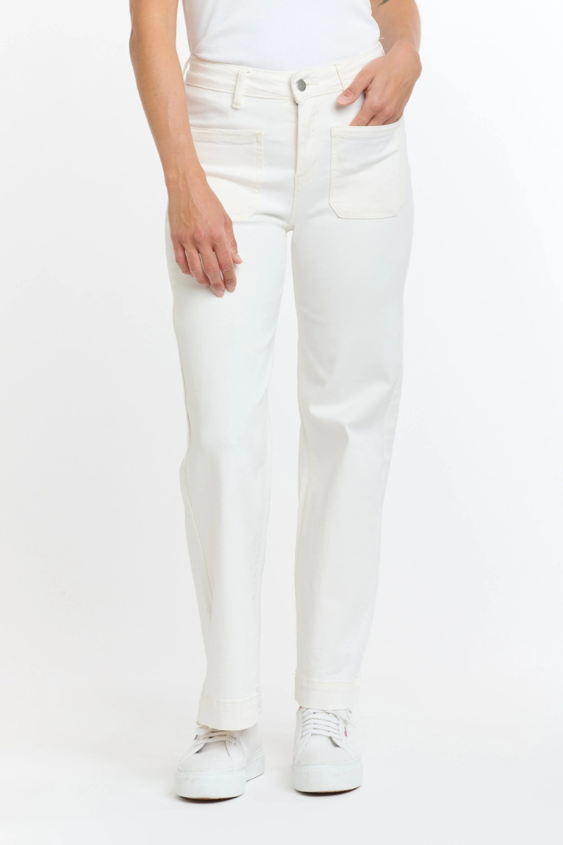Shop White Bobbi Jeans 7/8 by Italian Star - Origen Imports