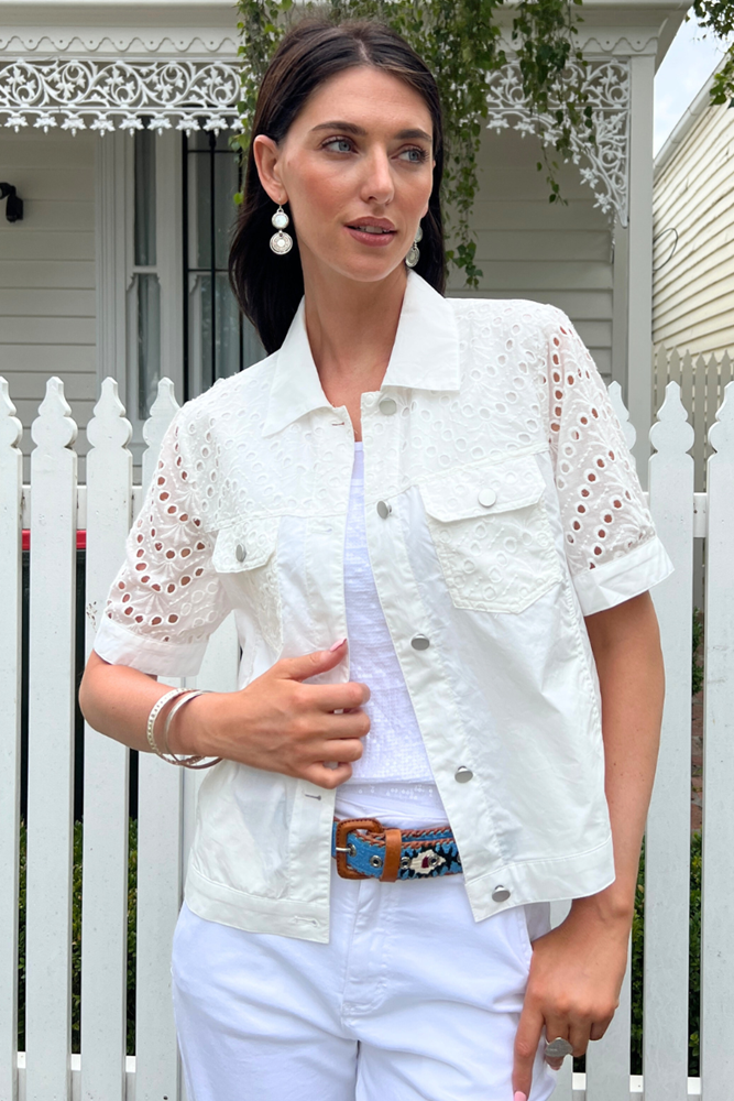 Shop White Faith Jacket By 365 Days - Origen Imports