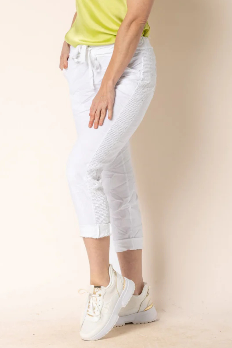 Shop White Miranda Pants By Imagine Fashion - Origen Imports