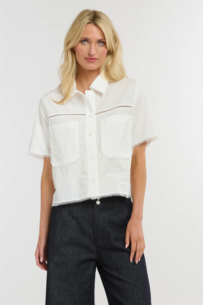 Shop White Picnic Pocket Shirt By 365 Days - Origen Imports