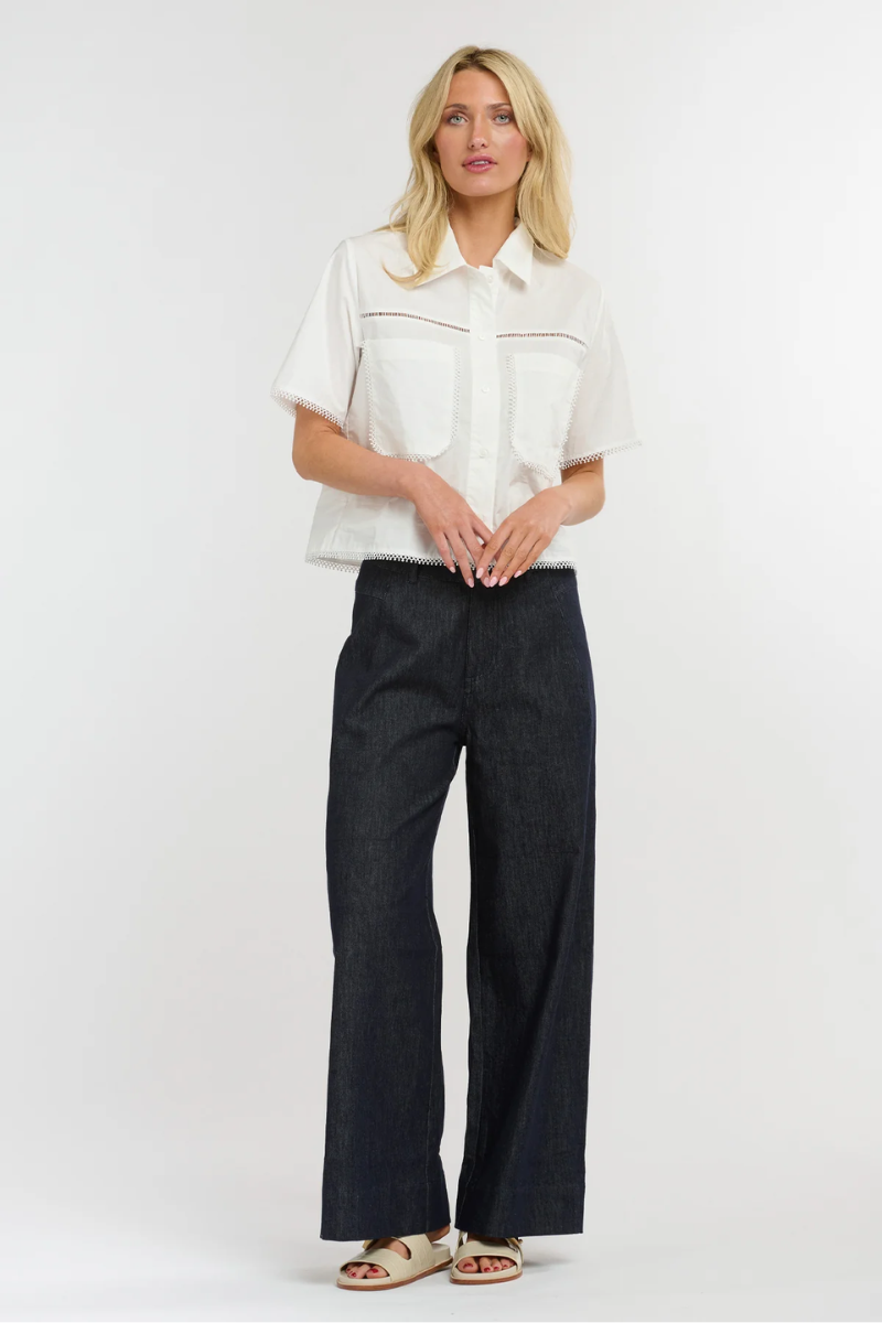 Shop White Picnic Pocket Shirt By 365 Days - Origen Imports