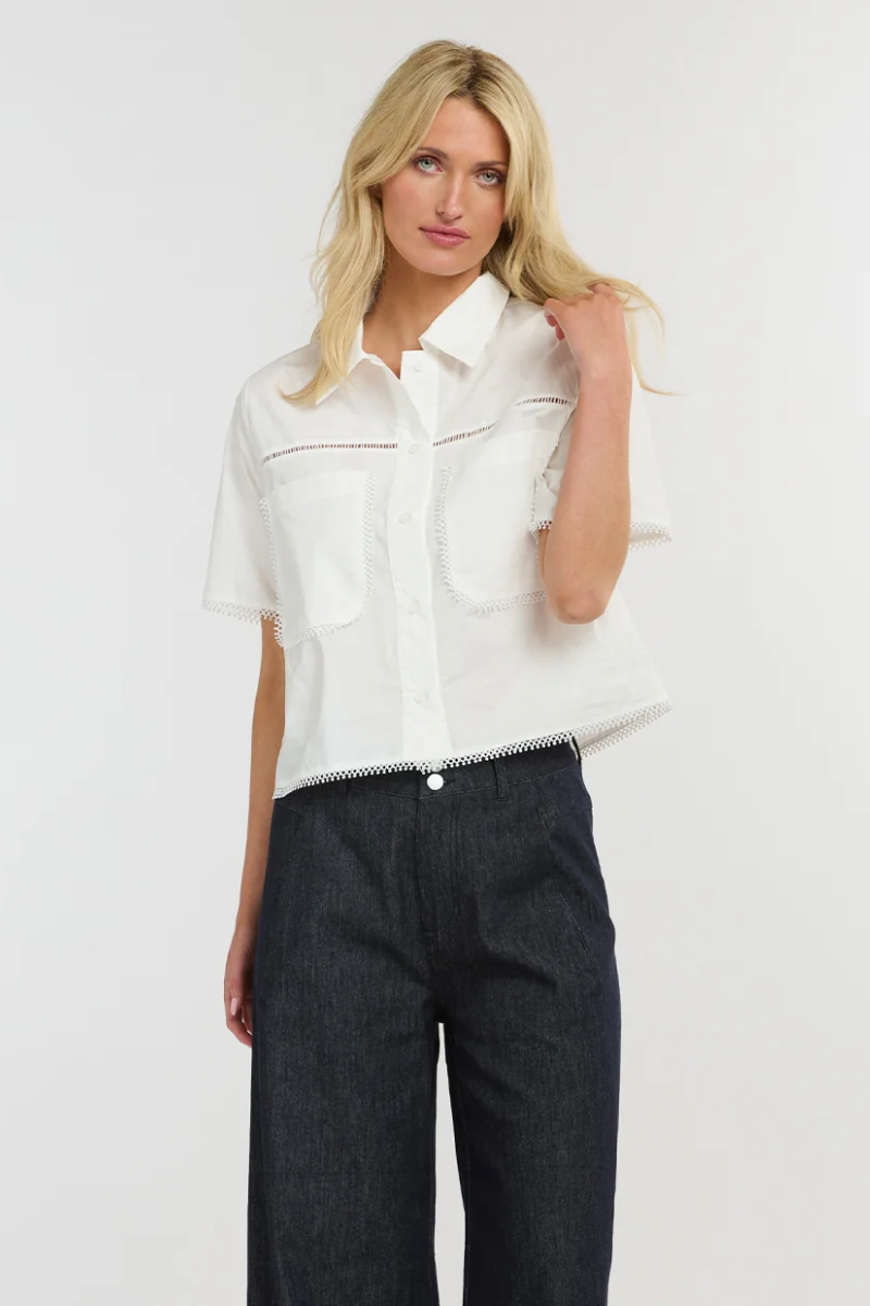 Shop White Picnic Pocket Shirt By 365 Days - Origen Imports