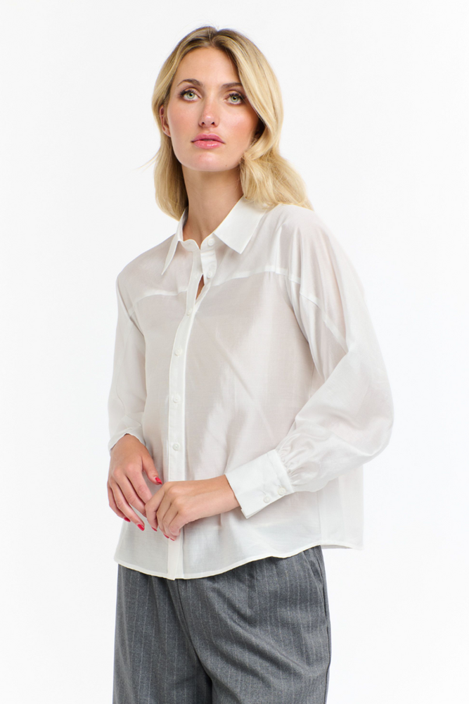 Shop White Snow Annabel Tencel Shirt By 365 Days - Origen Imports