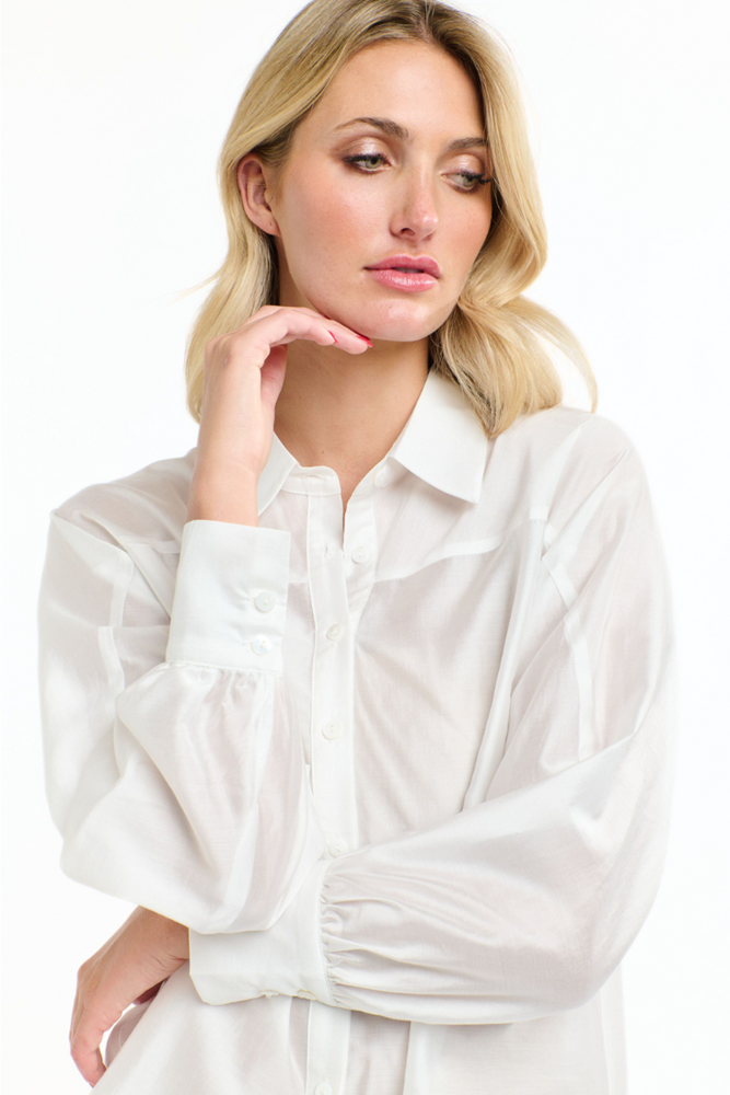 Shop White Snow Annabel Tencel Shirt By 365 Days - Origen Imports