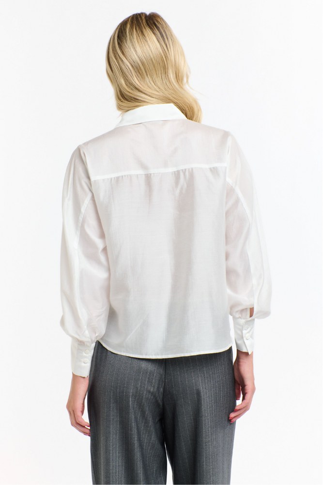 Shop White Snow Annabel Tencel Shirt By 365 Days - Origen Imports