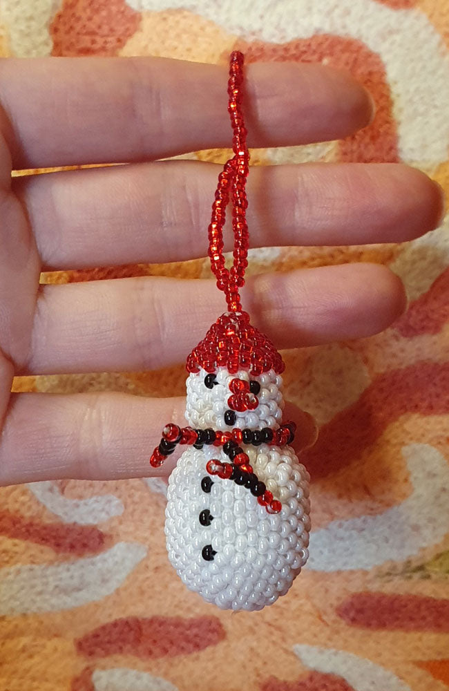 Shop Beaded Snowman Christmas Decoration - Origen Imports