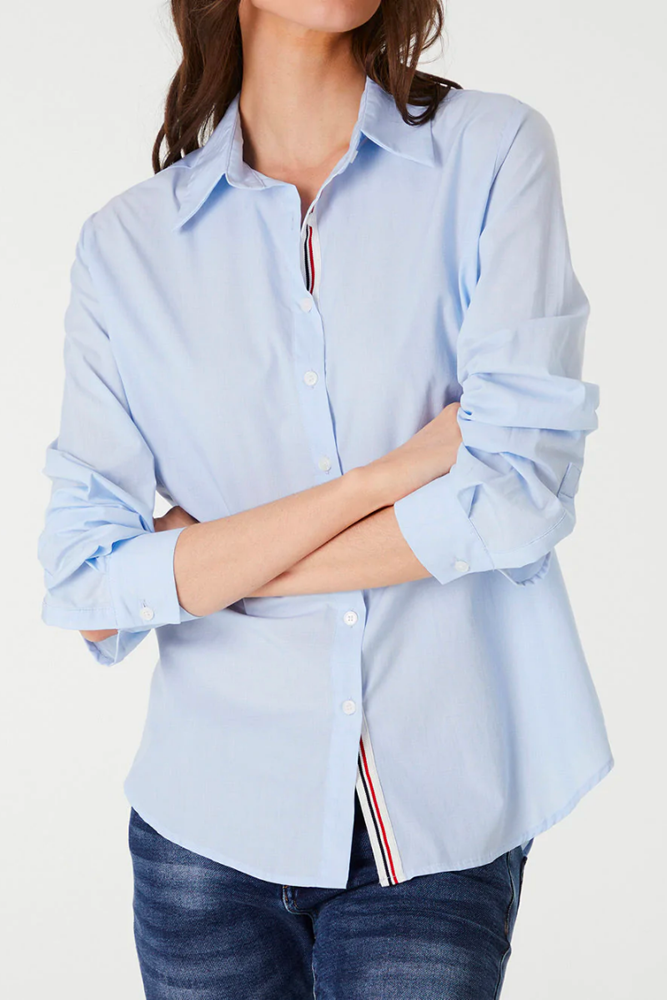 Shop Chambray Tape Detail Shirt By 365 Days - Origen Imports