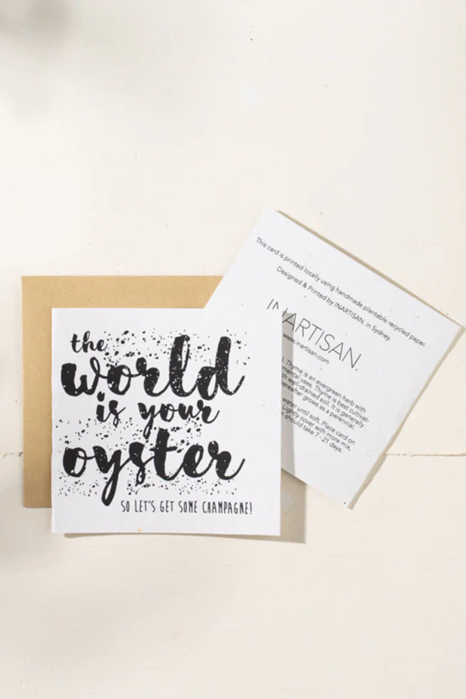 Shop Plantable Card - The World Is Your Oyster - Origen Imports