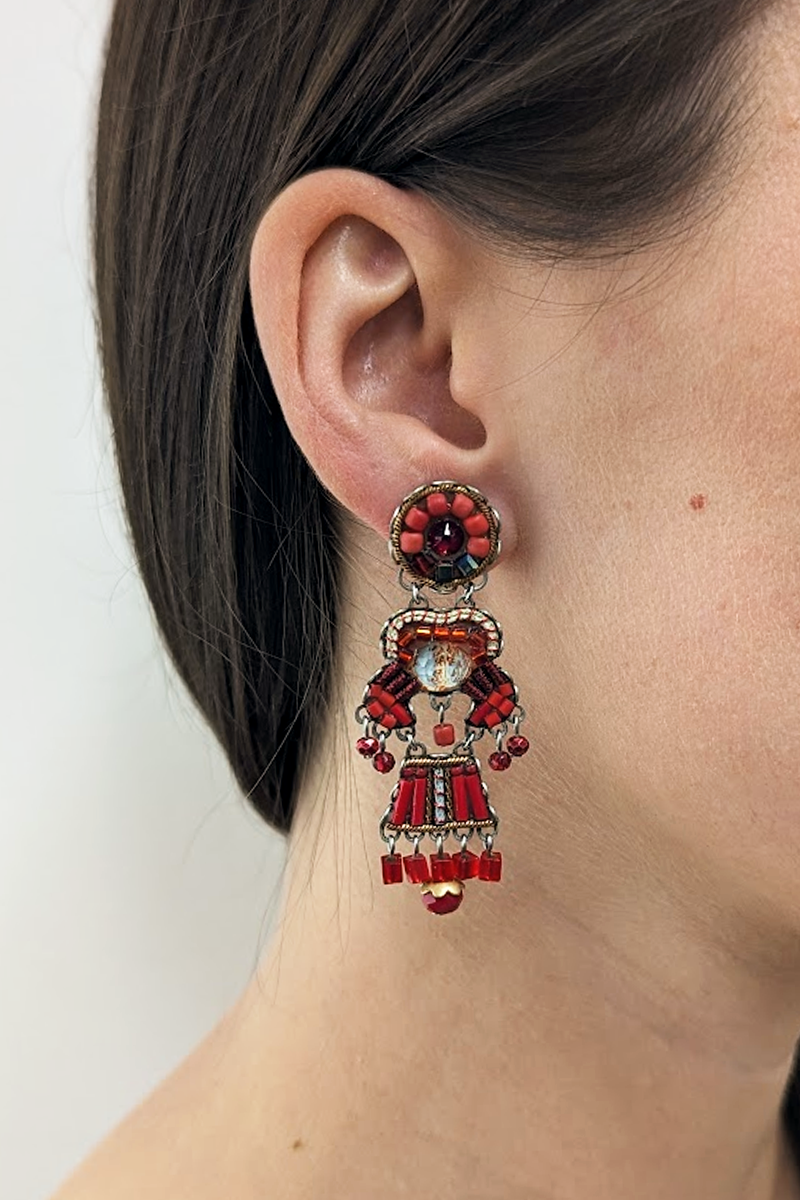 Shop Roone Red Roses Earrings By Ayala Bar - Origen Imports