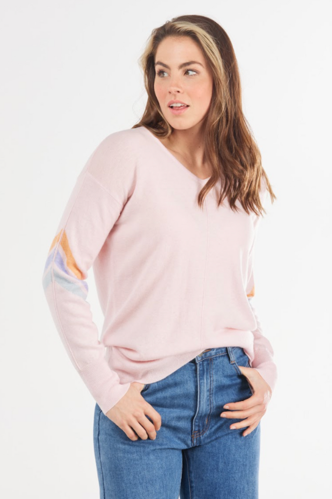 Shop Vee Pullover With Stripes By Bridge & Lord - Origen Imports