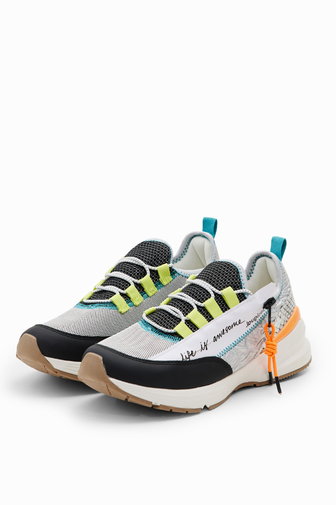 Patchwork Zip Up Running Sneakers By Desigual
