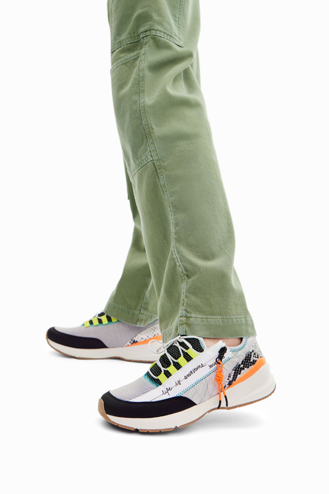 Shop Patchwork Zip-Up Running Sneakers By Desigual - Origen Imports