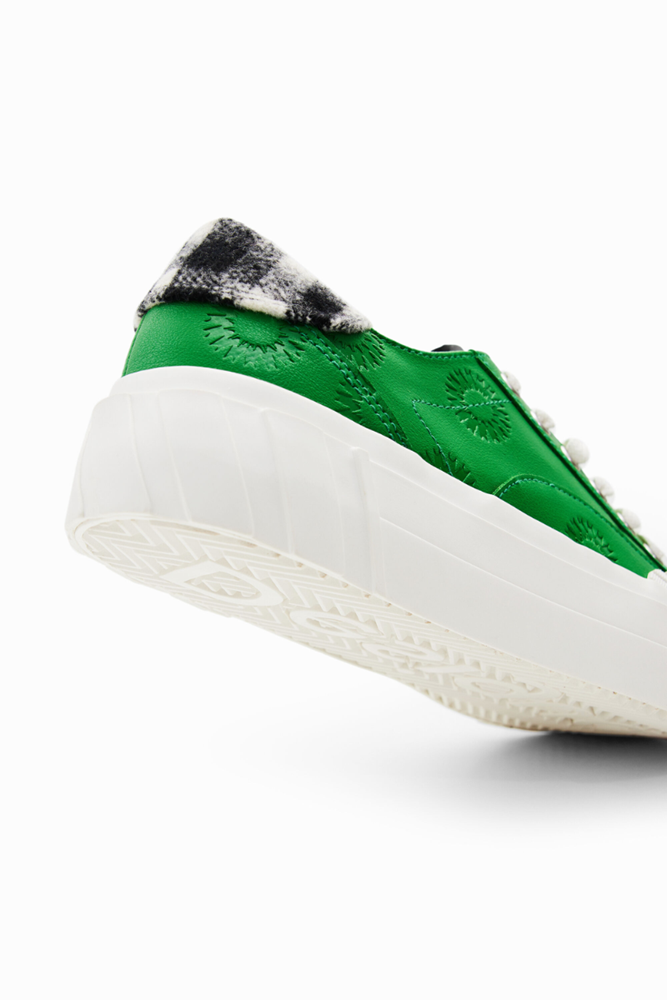 Shop Tartan Platform Sneakers By Desigual - Origen Imports