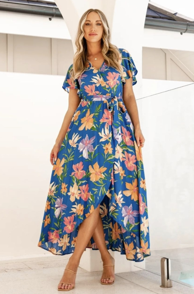 Shop Blue Stars Maxi Dress By Ebby And I - Origen Imports