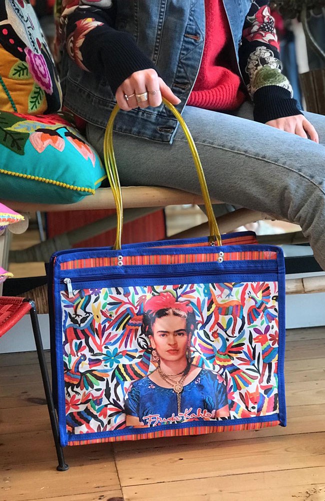 Shop Mexican Frida Kahlo Otomi Mesh Shopper - Origen Imports