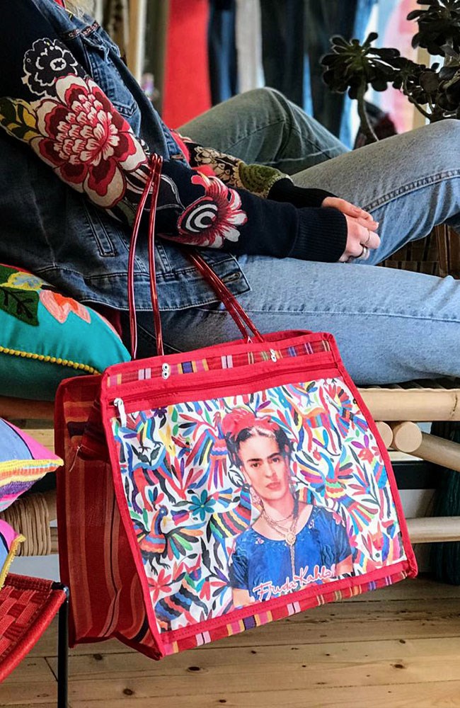 Shop Mexican Frida Kahlo Otomi Mesh Shopper - Origen Imports