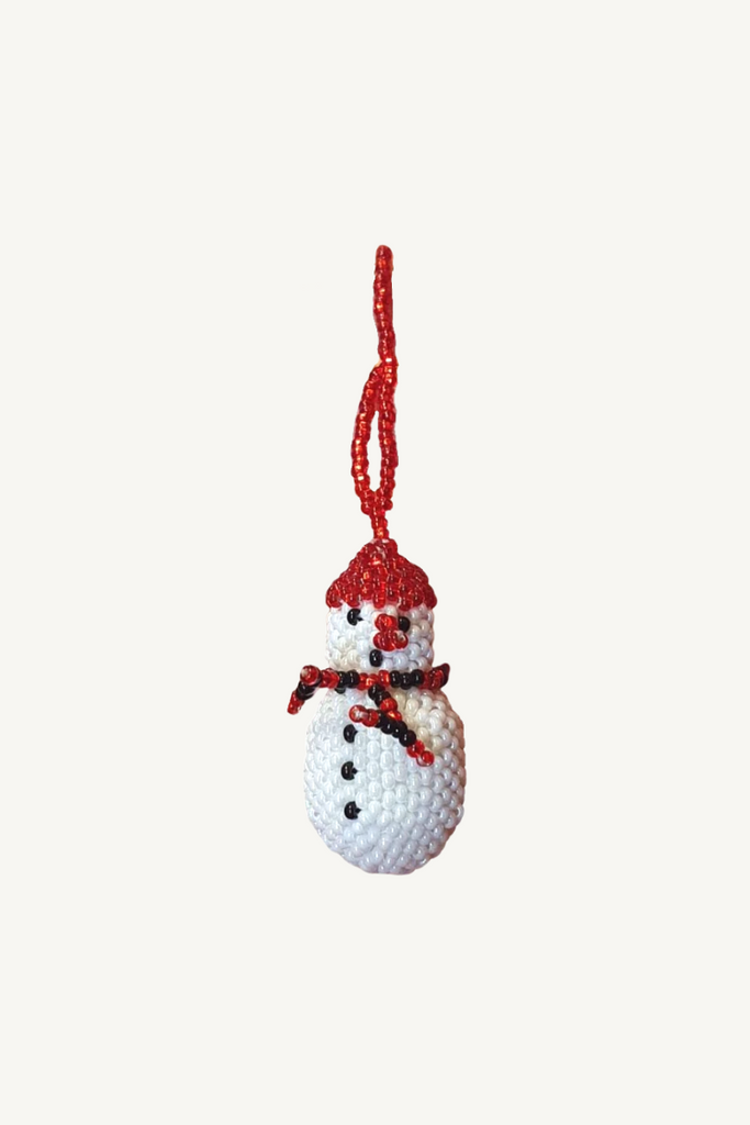 Shop Beaded Snowman Christmas Decoration - Origen Imports