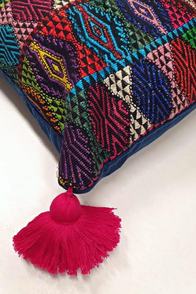 Shop Guatemalan Vintage Chi Chi Tassel Cushion 40x60cm - Origen Imports