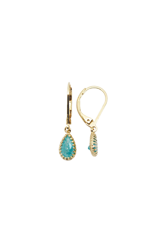 Shop Gold Tear Drop With Stone Earrings By GA - Origen Imports