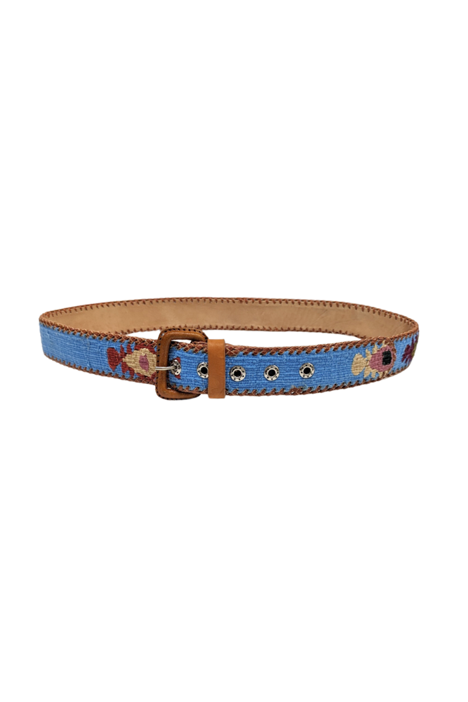 Shop Guatemalan Cotton Leather Rombo Belt - Origen Imports