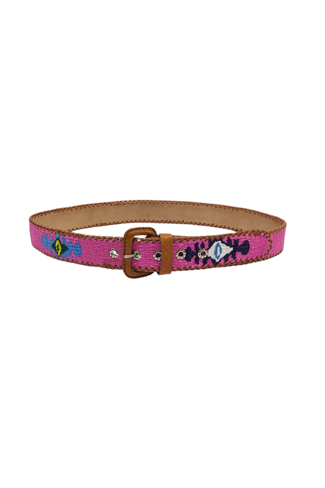 Shop Guatemalan Cotton Leather Rombo Belt - Origen Imports