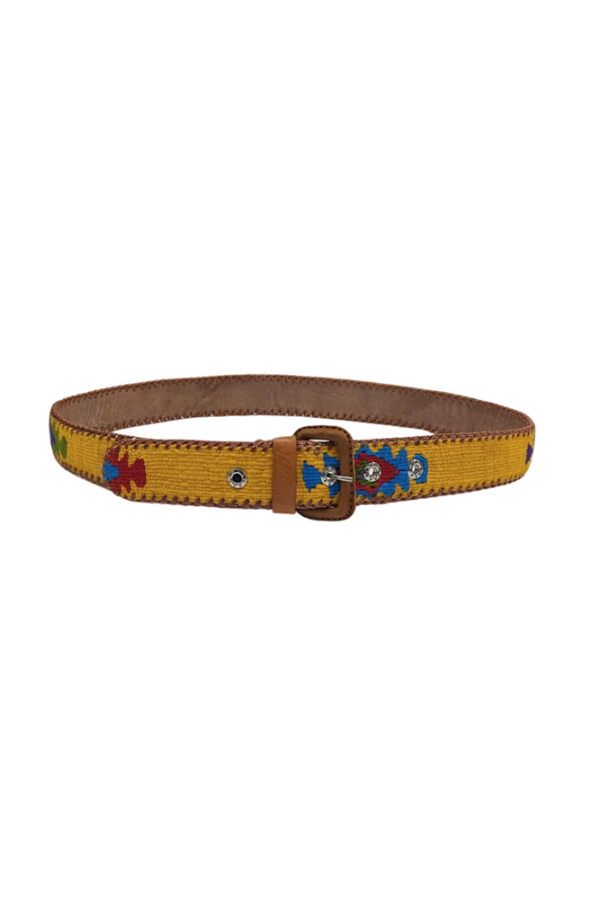 Shop Guatemalan Cotton Leather Rombo Belt - Origen Imports