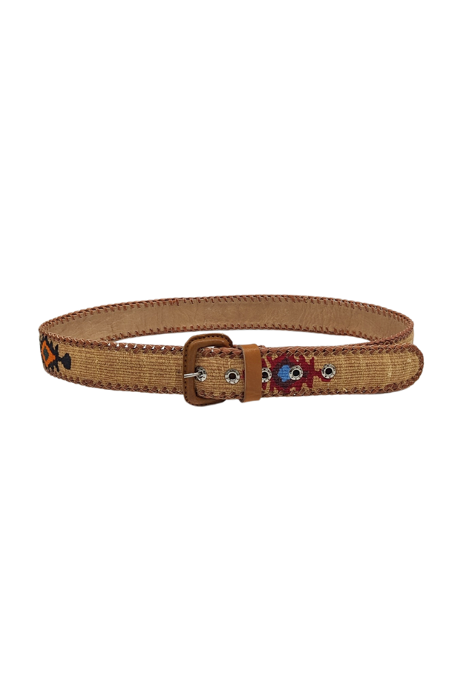 Shop Guatemalan Cotton Leather Rombo Belt - Origen Imports