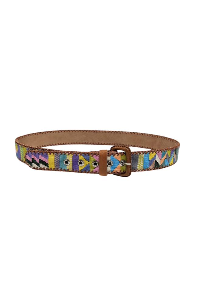 Shop Guatemalan Cotton Leather Rombo Belt - Origen Imports