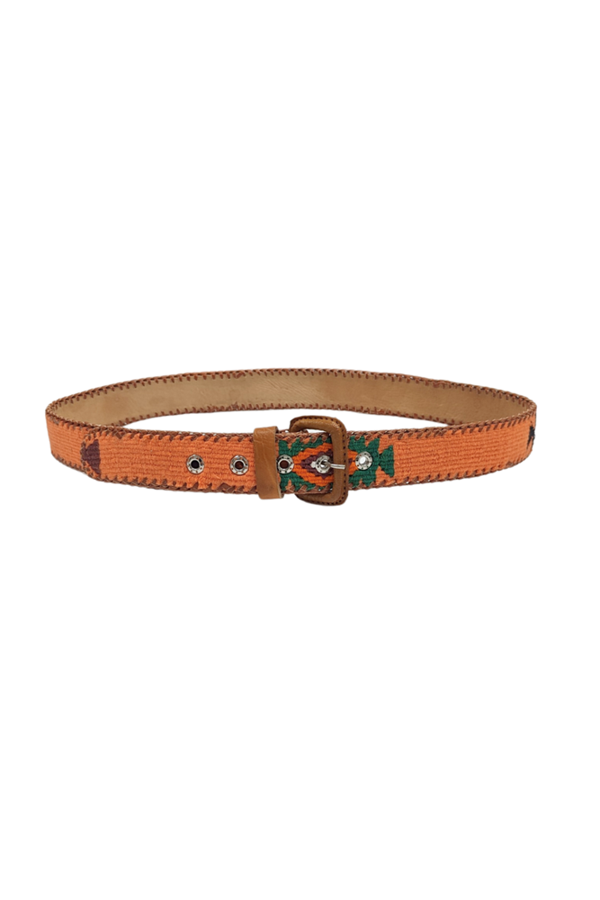 Shop Guatemalan Cotton Leather Rombo Belt - Origen Imports