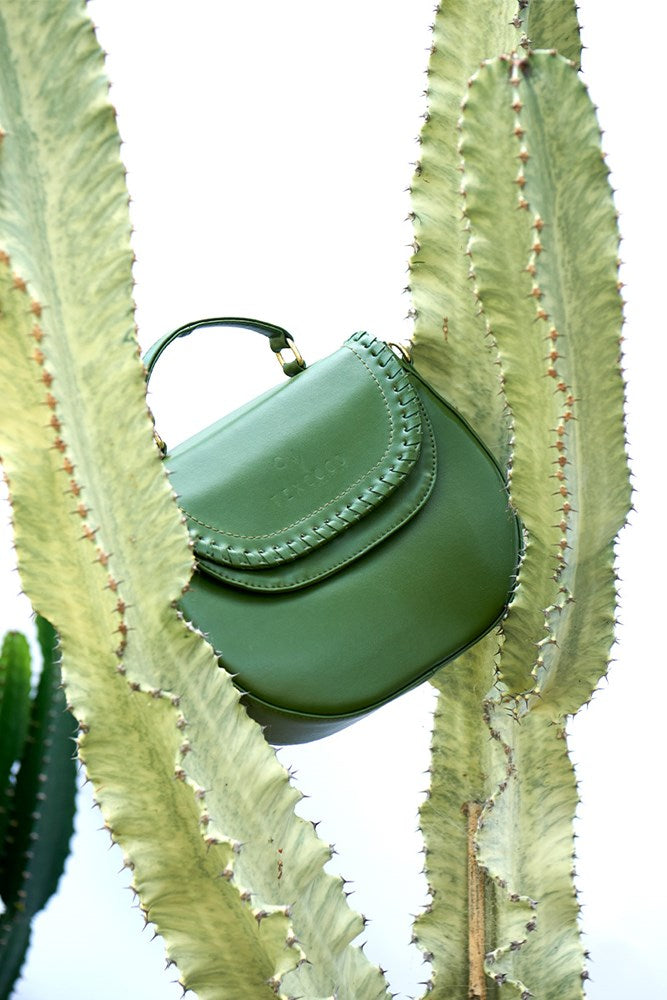 Shop Cactus Leather La Luna Cross Body Handbag By Texcoco Collective - Origen Imports