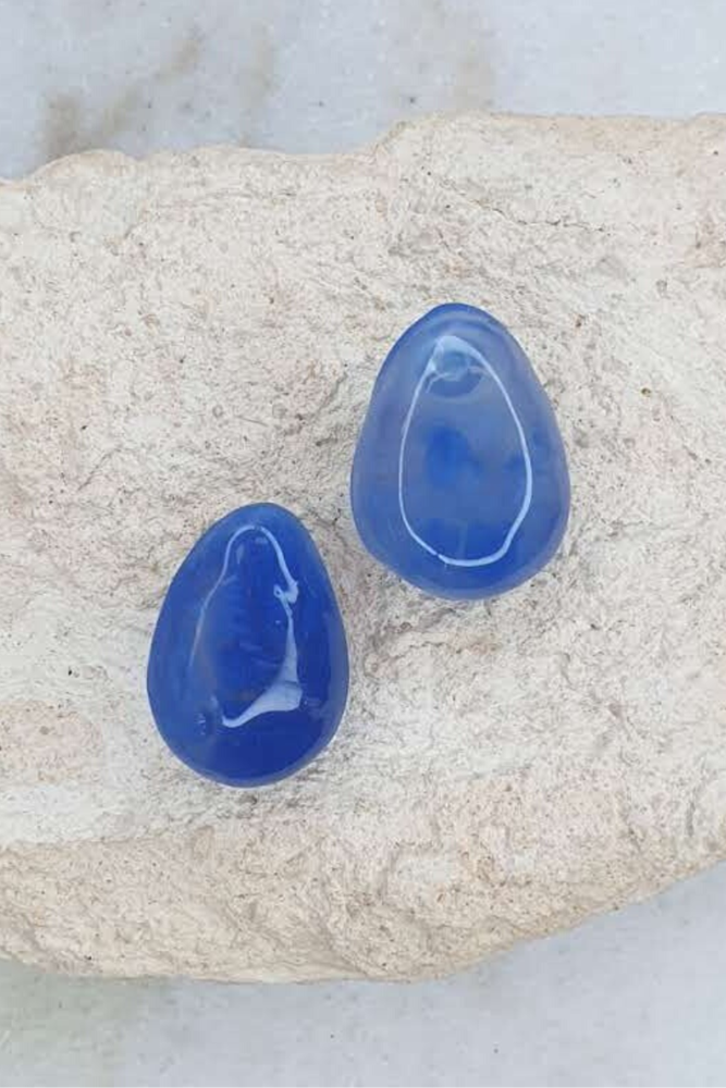 Shop Large Tear Resin Stud Earrings - Origen Imports