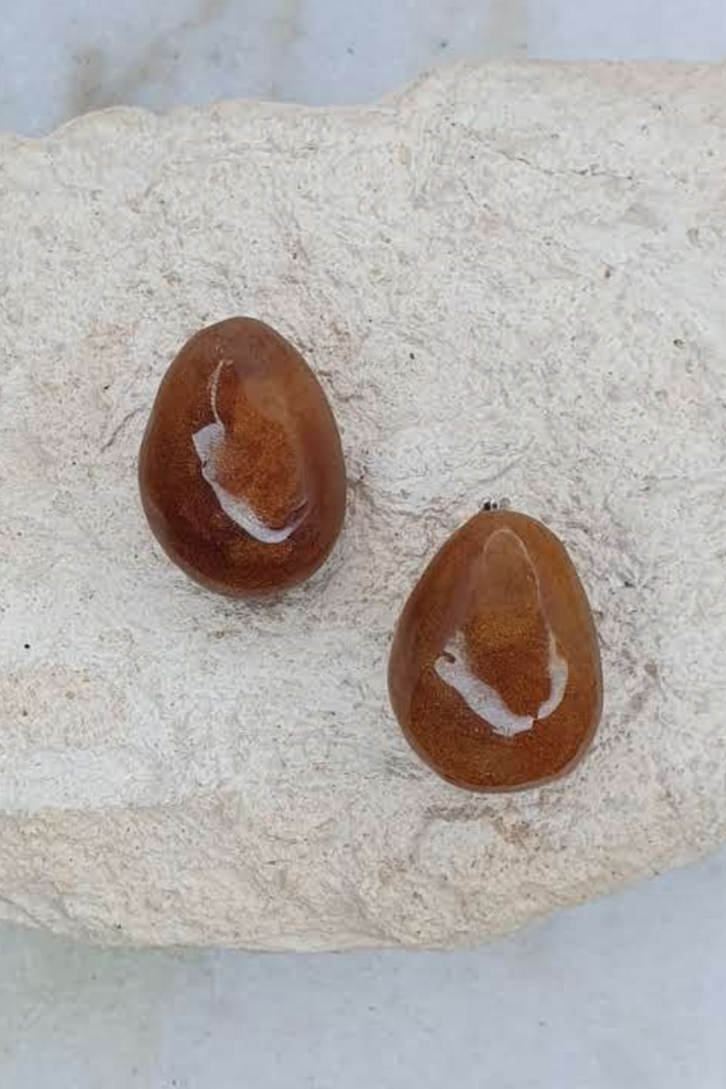 Shop Large Tear Resin Stud Earrings - Origen Imports