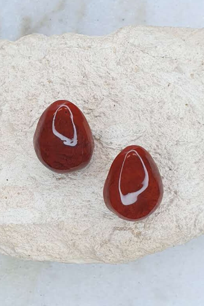 Shop Large Tear Resin Stud Earrings - Origen Imports